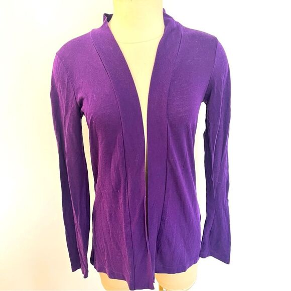 J. Crew Purple Long Sleeves Open Front Always Cardigan Size Small - Picture 2 of 7